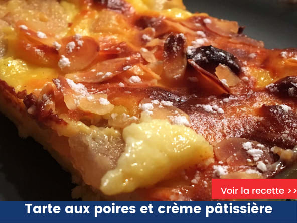 Tarte aux poires et crème pâtissière